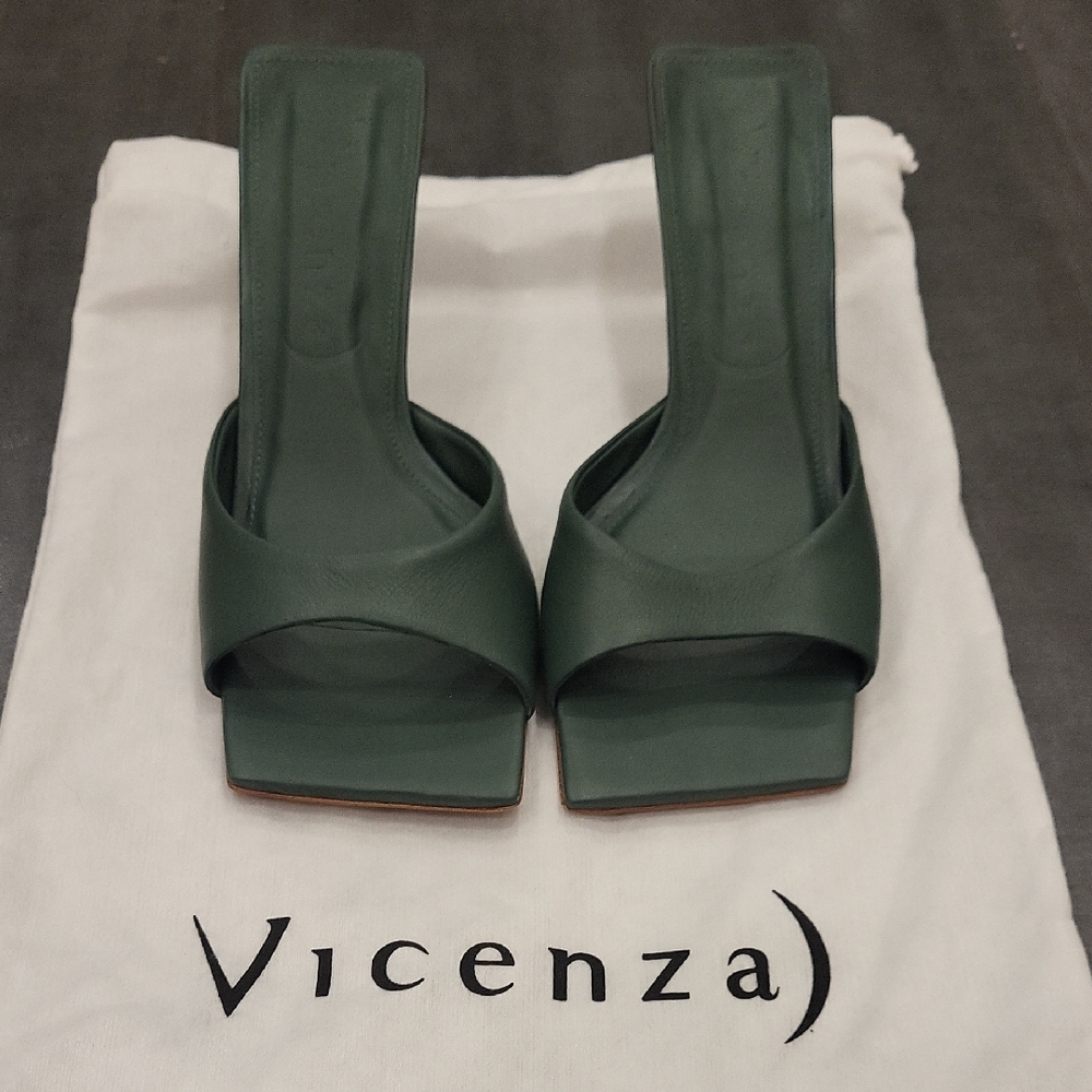 Brand new Vincenza square-toed mules
